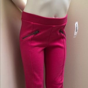 2-Pack Girls Pink & Black Leggings with Zippers